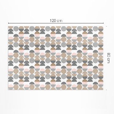 Teppich pvc Kreise und Halbmonde geometrisches Retro-Muster