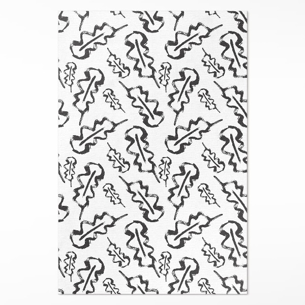 Teppich pvc Gemalte Blätter im minimalistischen Stil