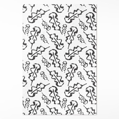 Teppich pvc Gemalte Blätter im minimalistischen Stil