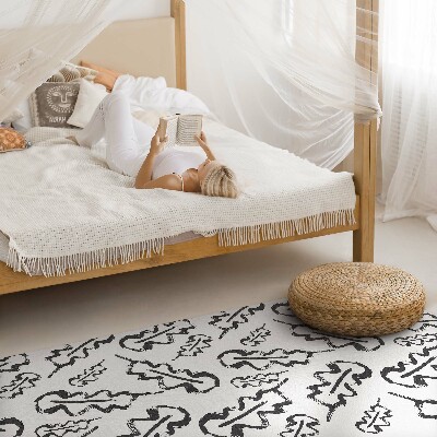 Teppich pvc Gemalte Blätter im minimalistischen Stil