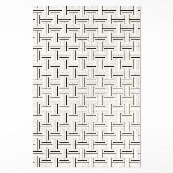 Teppich auf pvc Regelmäßige Linien minimalistisches Labyrinth