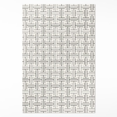 Teppich auf pvc Regelmäßige Linien minimalistisches Labyrinth