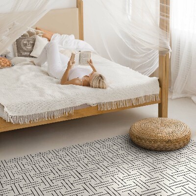 Teppich auf pvc Regelmäßige Linien minimalistisches Labyrinth
