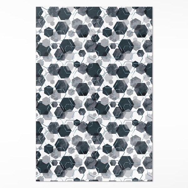 Teppich pvc Aquarellierte und lineare Sechsecke