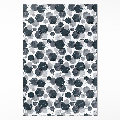 Teppich pvc Aquarellierte und lineare Sechsecke