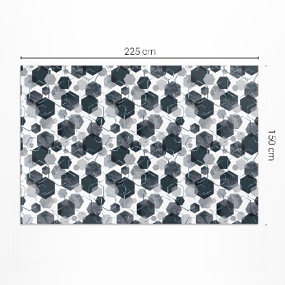 Teppich pvc Aquarellierte und lineare Sechsecke