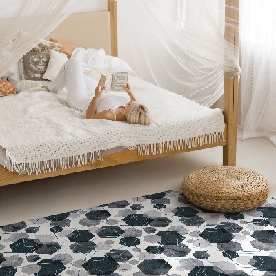 Teppich pvc Aquarellierte und lineare Sechsecke
