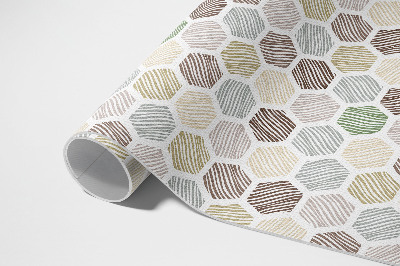 Teppich auf pvc Gemusterte Sechsecke in Pastell-Boho-Farben