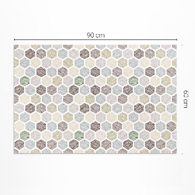 Teppich auf pvc Gemusterte Sechsecke in Pastell-Boho-Farben