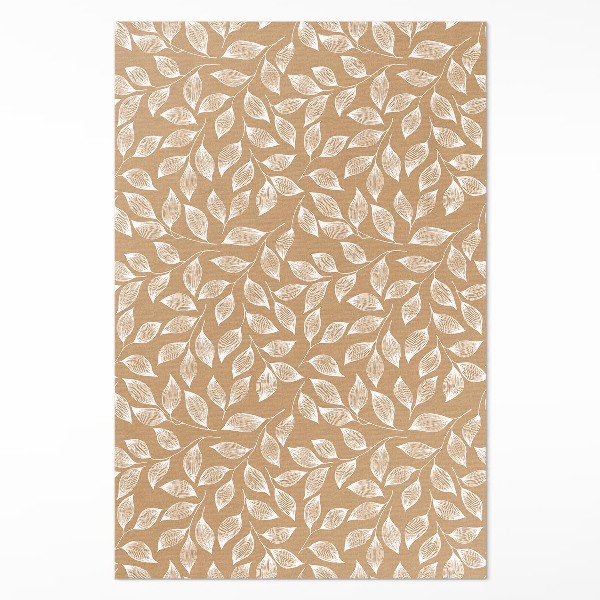 Vinyl teppich läufer Boho lineare Zweige mit Blättern