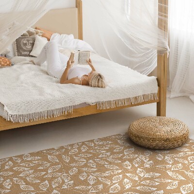 Vinyl teppich läufer Boho lineare Zweige mit Blättern