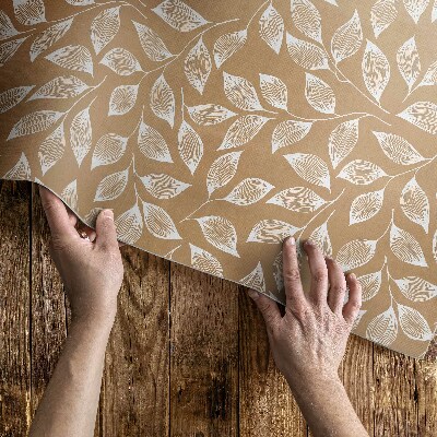 Vinyl teppich läufer Boho lineare Zweige mit Blättern
