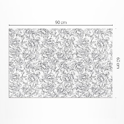 Teppich pvc Skizze von Pfingstrosenblüten und Vintage-Blättern