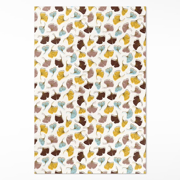 Teppich auf pvc Pastellfarbene Ginkgoblätter Boho-Illustration