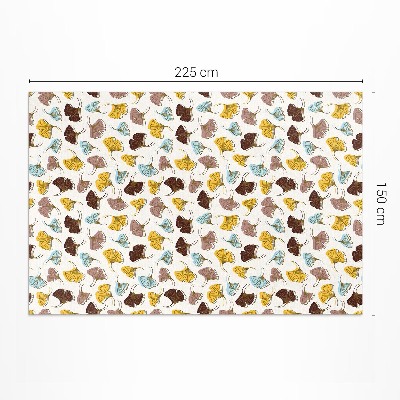 Teppich auf pvc Pastellfarbene Ginkgoblätter Boho-Illustration