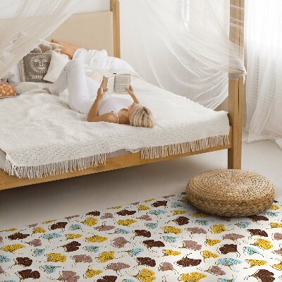 Teppich auf pvc Pastellfarbene Ginkgoblätter Boho-Illustration