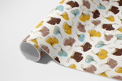 Teppich auf pvc Pastellfarbene Ginkgoblätter Boho-Illustration
