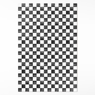 Teppich pvc Monochromes Steinschachbrett