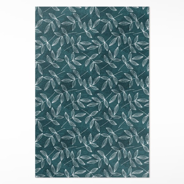 Teppich auf pvc Minimalistische Zweige mit Boho-Blättern