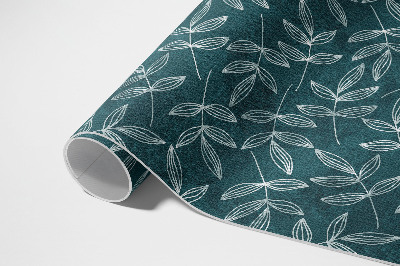 Teppich auf pvc Minimalistische Zweige mit Boho-Blättern