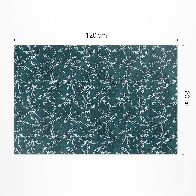 Teppich auf pvc Minimalistische Zweige mit Boho-Blättern