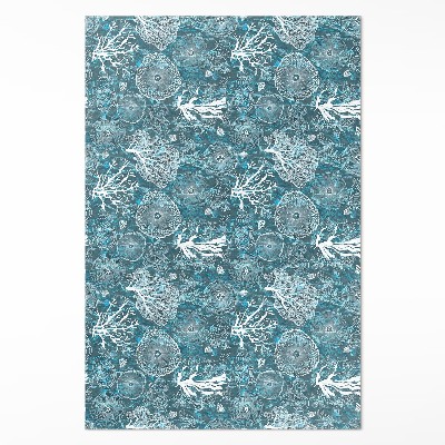 Teppich auf pvc Von der Meeresflora und -fauna inspiriertes Muster