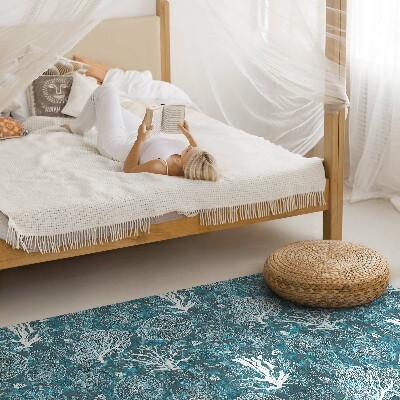 Teppich auf pvc Von der Meeresflora und -fauna inspiriertes Muster