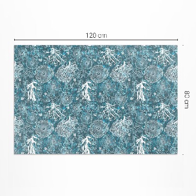 Teppich auf pvc Von der Meeresflora und -fauna inspiriertes Muster