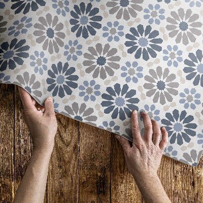 Pvc teppich Pastellfarbene Blumen zartes regelmäßiges Muster