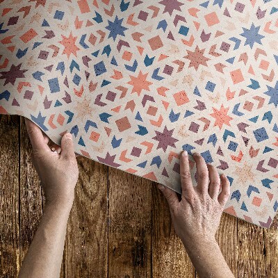 Vinyl teppich läufer Pastellfarbene Sterne und Pfeile Vintage-Muster