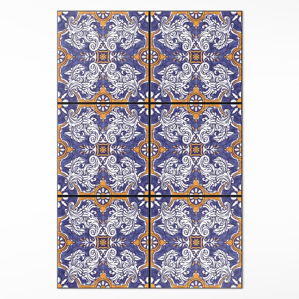 Teppich pvc Stilvolle Fliesen mit floralen Ornamenten