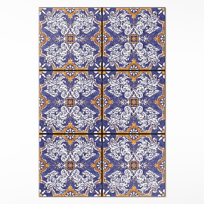 Teppich pvc Stilvolle Fliesen mit floralen Ornamenten