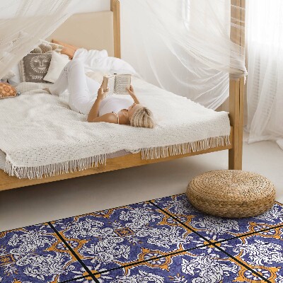 Teppich pvc Stilvolle Fliesen mit floralen Ornamenten
