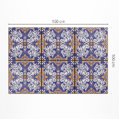 Teppich pvc Stilvolle Fliesen mit floralen Ornamenten