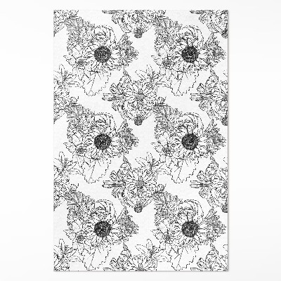 Vinyl teppich Gezeichnete Sonnenblumen schöne Vintage-Blumen