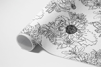 Vinyl teppich Gezeichnete Sonnenblumen schöne Vintage-Blumen