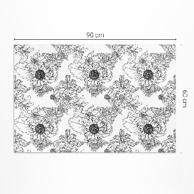Vinyl teppich Gezeichnete Sonnenblumen schöne Vintage-Blumen