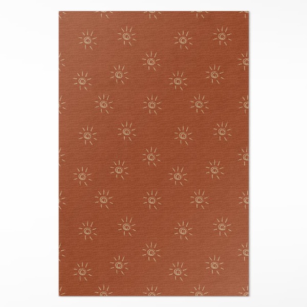 Teppich auf pvc Muster aus Sonnenblumen im Boho-Vintage-Stil