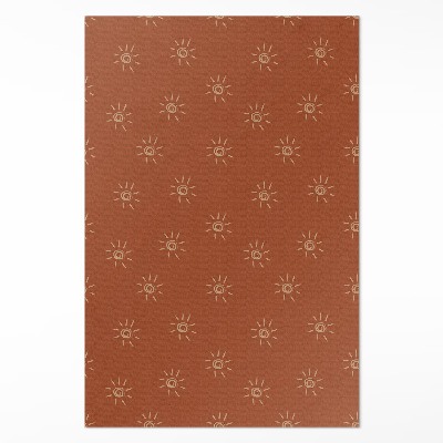 Teppich auf pvc Muster aus Sonnenblumen im Boho-Vintage-Stil