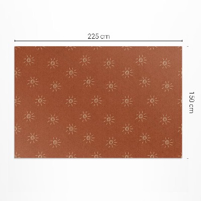 Teppich auf pvc Muster aus Sonnenblumen im Boho-Vintage-Stil