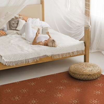 Teppich auf pvc Muster aus Sonnenblumen im Boho-Vintage-Stil