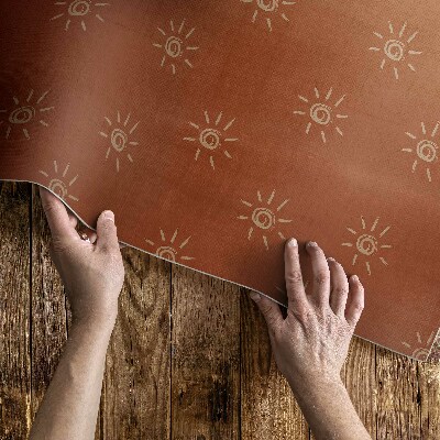Teppich auf pvc Muster aus Sonnenblumen im Boho-Vintage-Stil