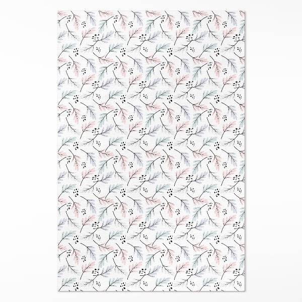 Teppich pvc Pastellfarbene subtile Pflanzen im Boho-Stil