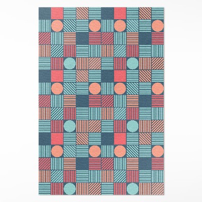 Teppich auf pvc Geometrisches Retro-Vintage-Muster