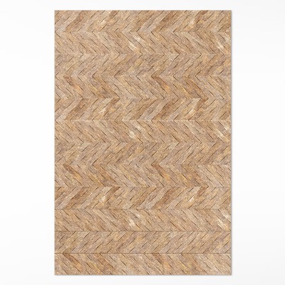 Vinyl teppich läufer Vintage-Fischgrätparkett aus Holz