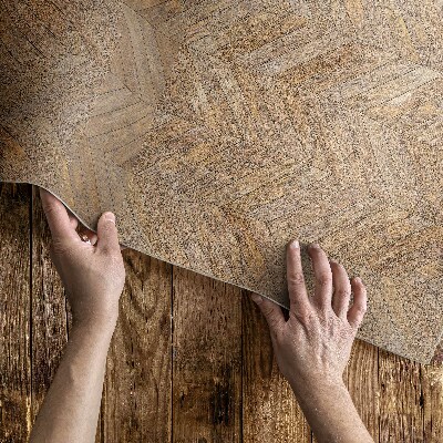 Vinyl teppich läufer Vintage-Fischgrätparkett aus Holz