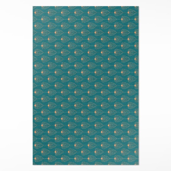 Teppich auf pvc Wiederholte Blätter florales Muster