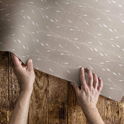 Vinyl teppich läufer Feine zarte Boho-Blätter und Zweige