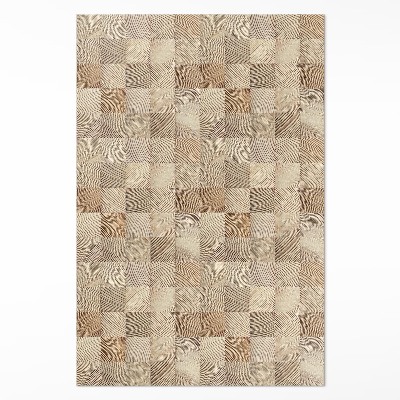 Vinyl teppich läufer Holzquadrate Mosaik aus Baumringen
