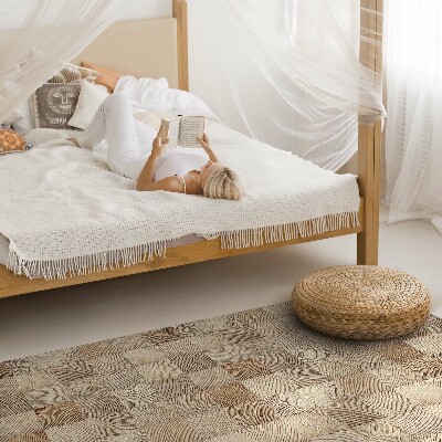 Vinyl teppich läufer Holzquadrate Mosaik aus Baumringen